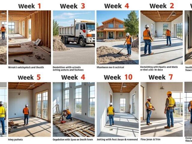 Planning type d’un chantier de rénovation : semaine par semaine.