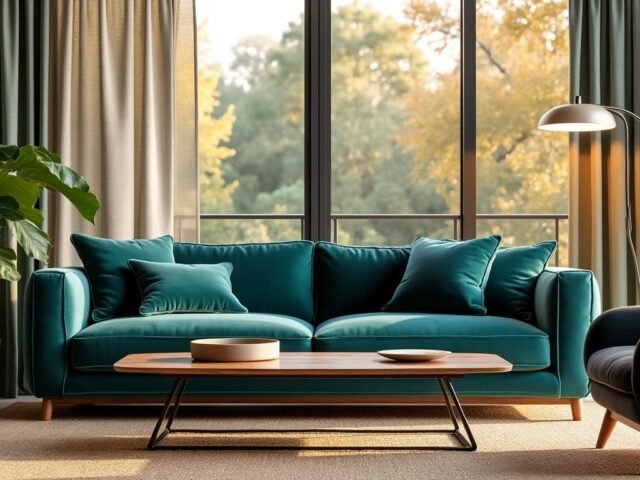 Comment assortir des rideaux à un canapé coloré