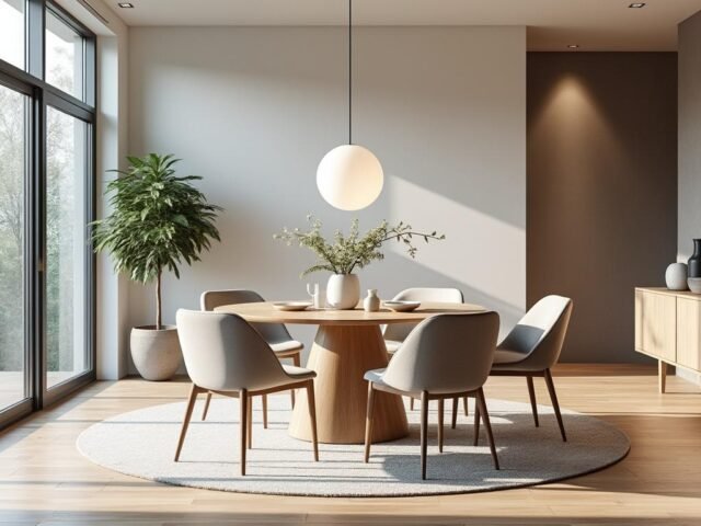 Idées pour une salle à manger moderne avec une table ronde
