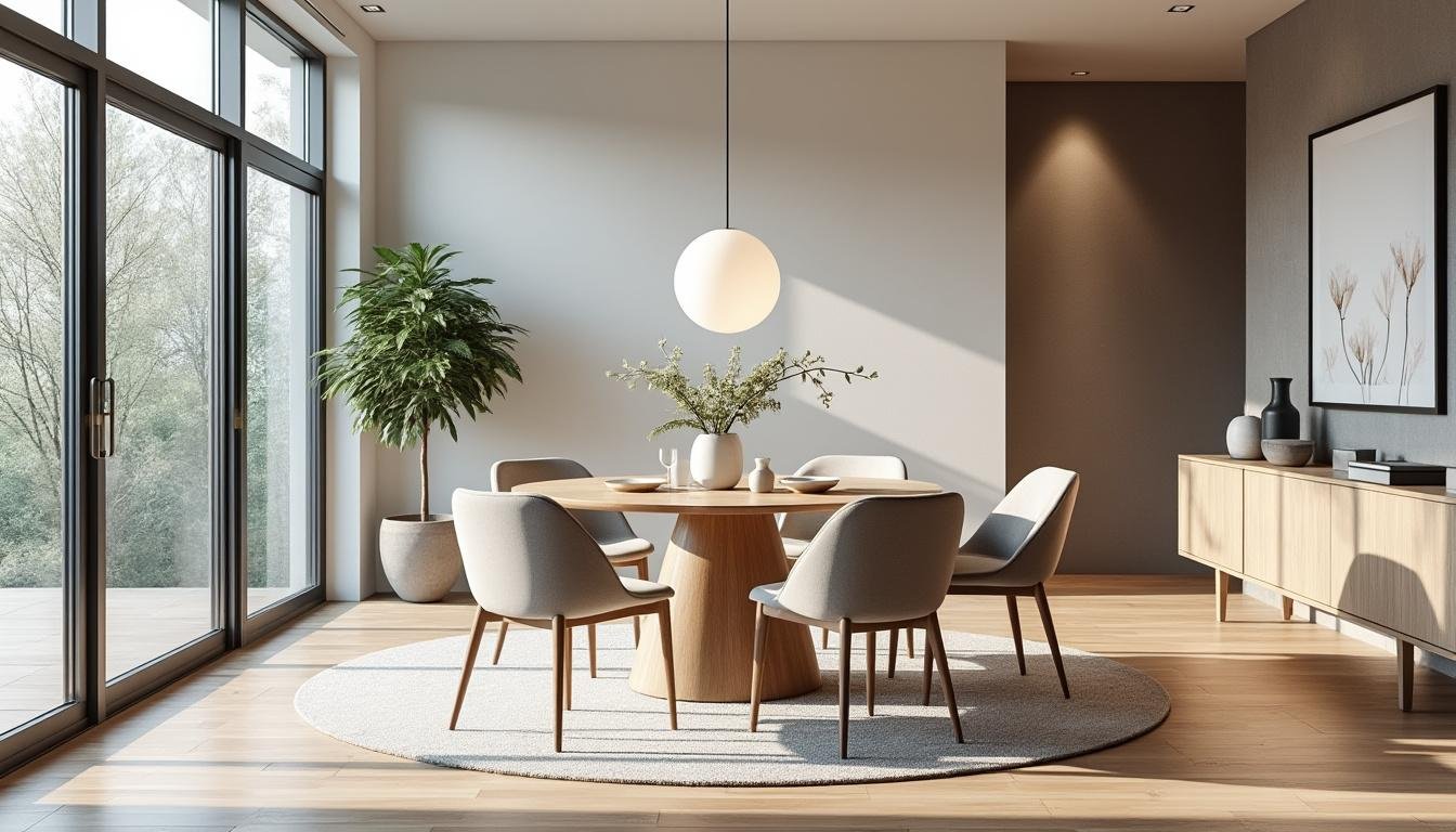 découvrez des idées inspirantes pour aménager une salle à manger moderne autour d'une table ronde, alliant style et convivialité pour un espace chaleureux et élégant.