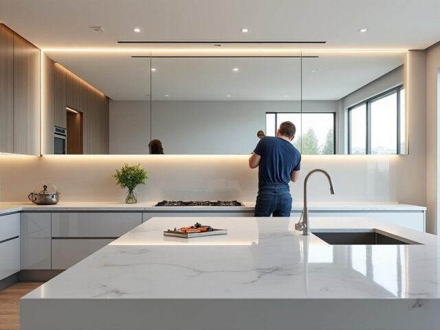 Installer une crédence miroir pour agrandir une cuisine